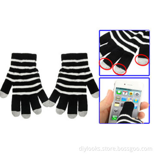 Dot Gloves of Touchscreen for iPhone and Other Touchscreen Mobile Phones (Black)